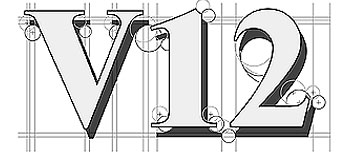 v12-logo konstruiert
